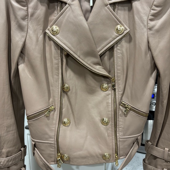 NWT L’Agence Billie belted leather jacket - Picture 10 of 10